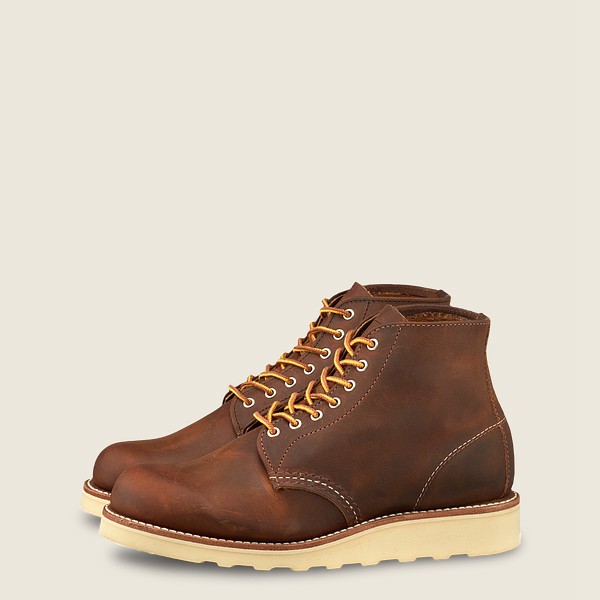 Heritage Støvler Dame - Red Wing 6-Inch Round Toe - Short Rough & Tough Læder - Mørkebrune - TYJSDO-